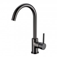 Round Gun Metal Grey Sink Mixer